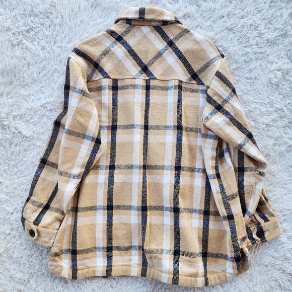 Lucky Brand‎ Tan Plaid Cotton Shacket - Picture 8 of 8